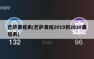 巴萨赛程表(巴萨赛程2019到2020赛程表)